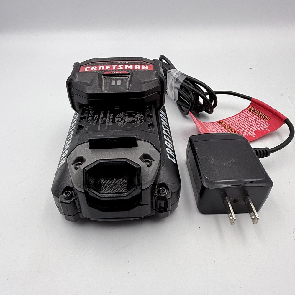 Craftsman Battery and Charger V20 1.5Ah Lithium Ion CMCB2015 Black Red - Picture 5 of 9